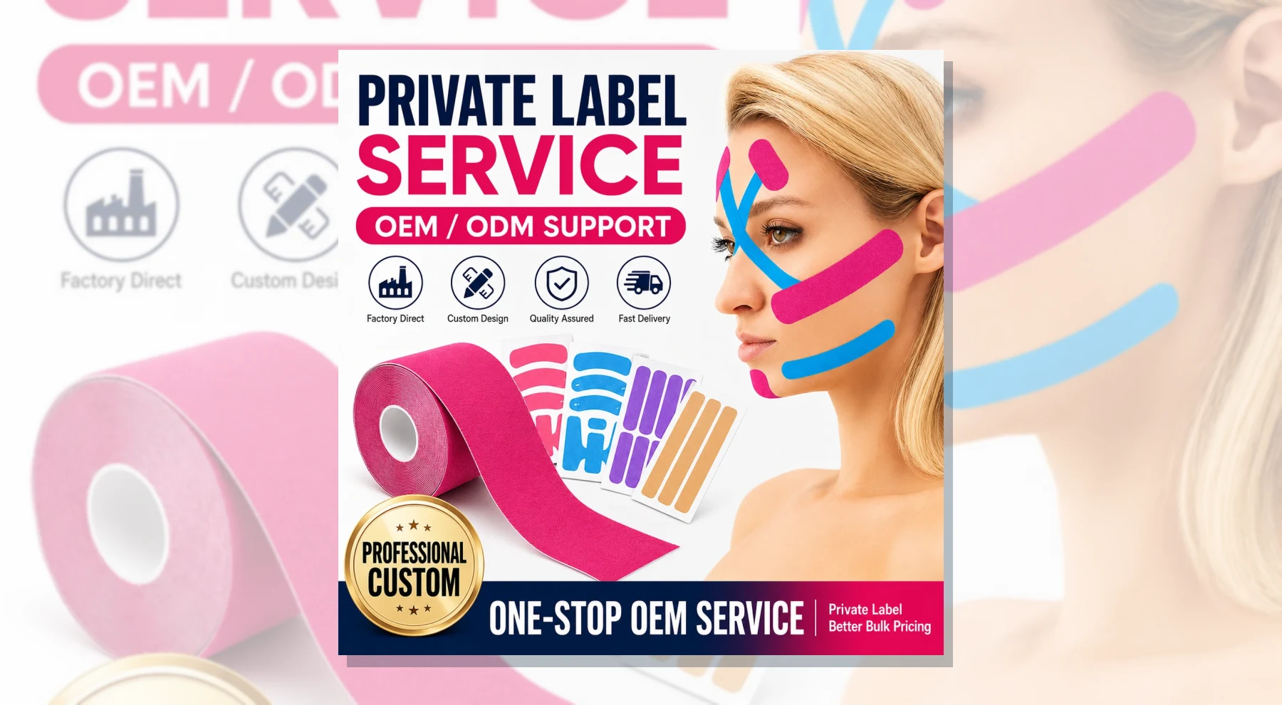 Private-label anti wrinkle face lifting tape solution