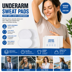 Underarm Sweat Pads Wholesale | Disposable Armpit Sweat Guards Manufacturer